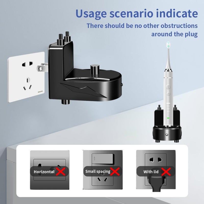 TicEaik Charger Base for AquaSonic Electric Toothbrush, Wall-Mounted Waterproof Charger for AquaSonic Black/Vibe Series with Fast Charging & Universal Voltage - Easy Installation, Travel-Ready - Image 4